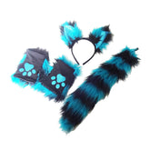 Fox Cosplay Costume Prop Gloves Headband Tail Dress Halloween Carnival Accessories - INSWEAR